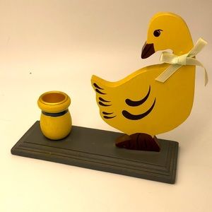 Wooden Duck Candle Holder